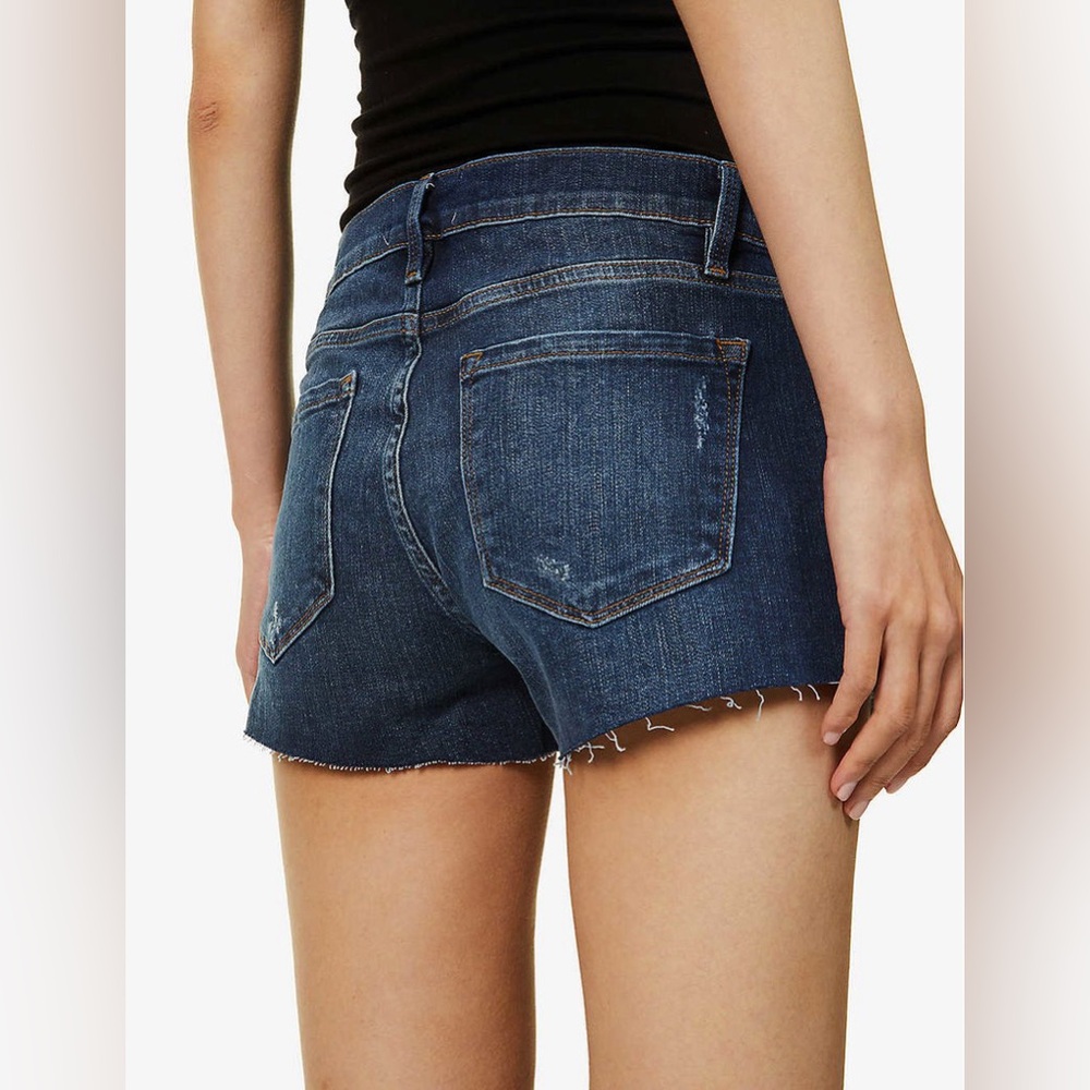 Frame Le Cut Off Mid-Rise Slim Fit Denim Shorts Festival Outfit | Size 27 - Picture 6 of 15
